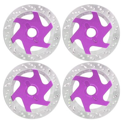 4PCS Universal Aluminum Alloy RC Car Brake Disc, Metal Hex Adapter for 1/10 Remote Control Car, CNC Machined Lightweight Durable Accessory with Anodized Surface, Fit for RC (Purple)