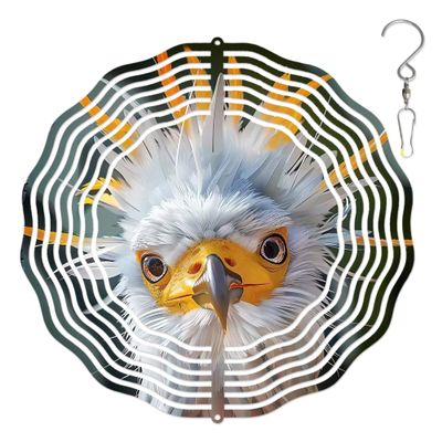 10-Inch Metal Wind Spinner 3D Secretary Bird Wind Spinner, Unique Metal Hanging Kinetic Wind Sculpture Ornament Gifts for Women Yard Art Garden Patio Lawn Indoor Outdoor Decor