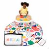 MEKA Tuff Tray Small 28"x28" White with Stand + Waterproof Sensory Mat 67" White, Activity Tray with playmat for Kids Creative, Messy, Everyday Fun, Children and Toddlers Stuff, Outdoor and Indoor view 1