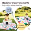 MEKA Tuff Tray Small 28"x28" White with Stand + Waterproof Sensory Mat 67" White, Activity Tray with playmat for Kids Creative, Messy, Everyday Fun, Children and Toddlers Stuff, Outdoor and Indoor view 2