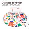 MEKA Tuff Tray Small 28"x28" White with Stand + Waterproof Sensory Mat 67" White, Activity Tray with playmat for Kids Creative, Messy, Everyday Fun, Children and Toddlers Stuff, Outdoor and Indoor view 3