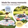 MEKA Tuff Tray Small 28"x28" Black with Stand + Waterproof Sensory Mat 67" White, Activity Tray with playmat for Kids Creative, Messy, Everyday Fun, Children and Toddlers Stuff, Outdoor and Indoor view 3