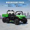 24V 4WD Electric Ride-on Dump Truck for Kids, 2-Seater with Parental Remote Control, 3 Speeds, All-Terrain Off-Road Toy Car for Boys Girls, Green view 2
