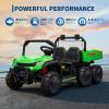 24V 4WD Electric Ride-on Dump Truck for Kids, 2-Seater with Parental Remote Control, 3 Speeds, All-Terrain Off-Road Toy Car for Boys Girls, Green view 4