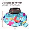 MEKA Tuff Tray Small 28"x28" Black with Stand + Waterproof Sensory Mat 67" Blue, Activity Tray with playmat for Kids Creative, Messy, Everyday Fun, Children and Toddlers Stuff, Outdoor and Indoor view 2