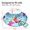 MEKA Tuff Tray Small 28"x28" White with Stand + Waterproof Sensory Mat 67" Blue, Activity Tray with playmat for Kids Creative, Messy, Everyday Fun, Children and Toddlers Stuff, Outdoor and Indoor view 2
