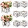 Amyhill 6 Pcs Cielito Lindo Party Decorations Baby Shower Wood Mexican Flower Baby Boxes with Letters Papel Picado Table Centerpieces for Gender Reveal Birthday Fiesta Party Table Decor, 6 x 6 Inch view 1