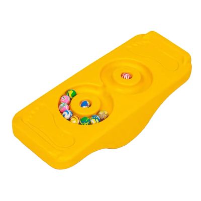 SUNGOOYUE Kids Sensory Training Rocking Board, Plastic Wobble Balance Board for Improving and Coordination, Multifunctional Seesaw Design for Family Fun (Yellow)