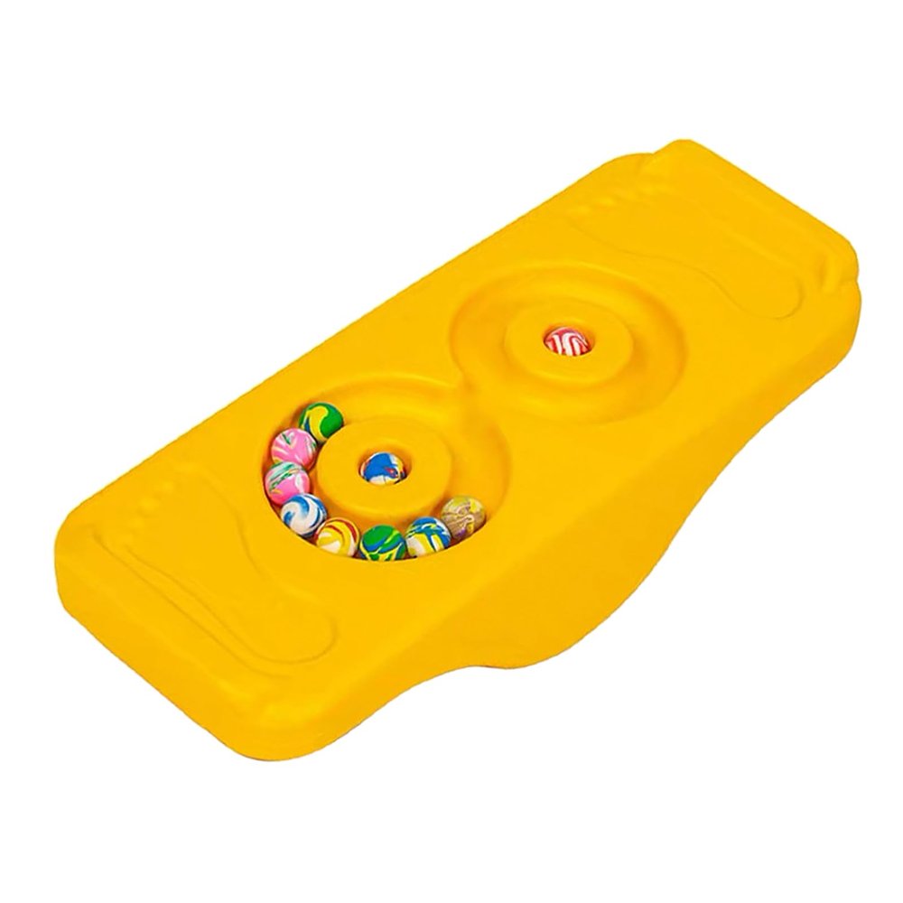 SUNGOOYUE Kids Sensory Training Rocking Board, Plastic Wobble Balance Board for Improving and Coordination, Multifunctional Seesaw Design for Family Fun (Yellow)