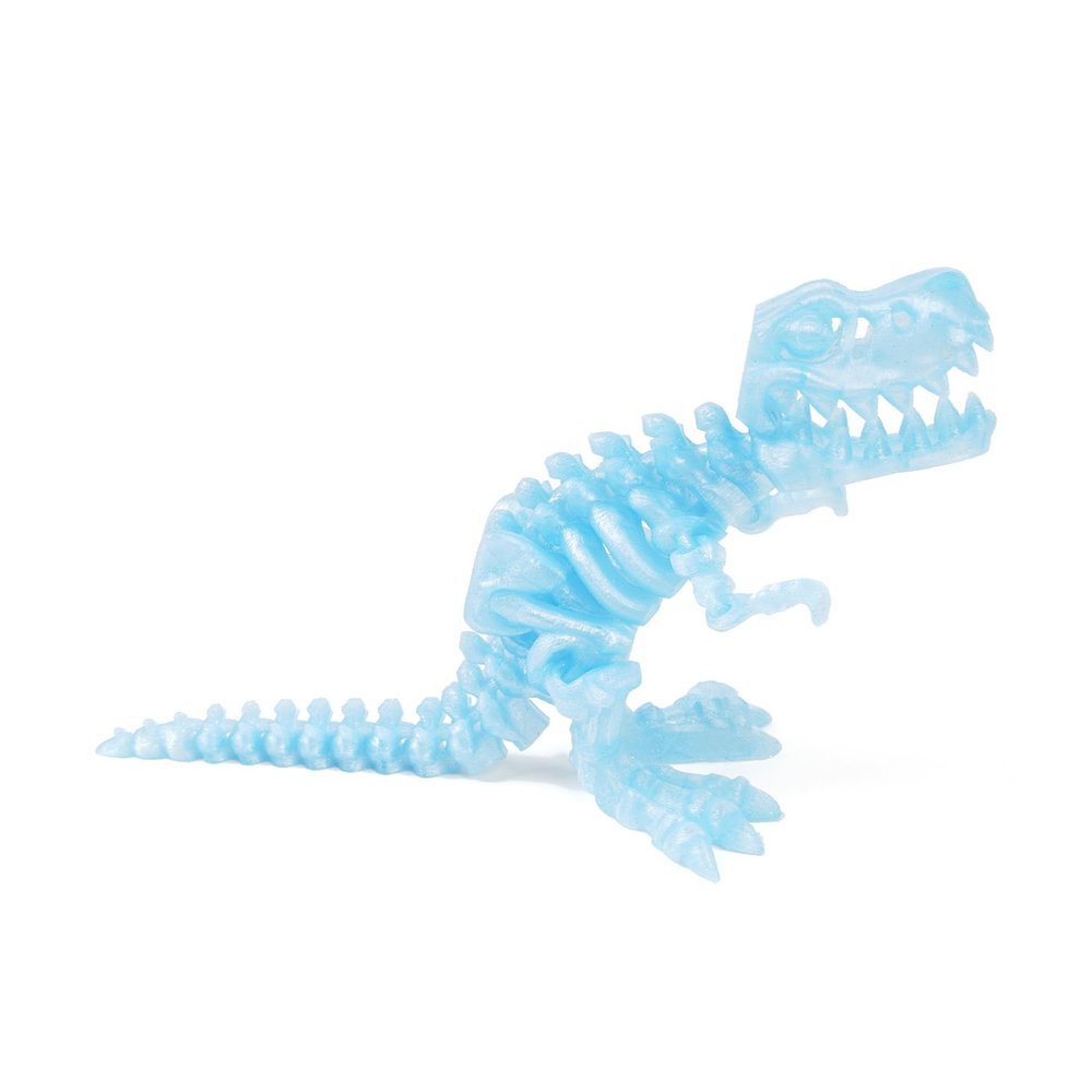3D Printed Dinosaur 3-d Printed Stuff Tyrannosaurus Rex Skeleton Articulated for Home Office Executive Desk Decoration Surprise Fantasy Gifts-Crystal Blue||15cm/5.9in