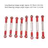 8Pcs Metal Steering Linkage for WPL C14 C24 B14 MN D90 D91, RC Car Aluminum Alloy Servo Link Pull Rod, Adjustable Steering Linkage with Upgraded Textured Design, Replacement (Red) view 2