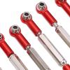 8Pcs Metal Steering Linkage for WPL C14 C24 B14 MN D90 D91, RC Car Aluminum Alloy Servo Link Pull Rod, Adjustable Steering Linkage with Upgraded Textured Design, Replacement (Red) view 3
