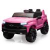 Hetoy 24V 2-Seater Truck Licensed Chevrolet Silverado Ride On Car Toy w/Parent Remote Control,4xSpring Suspension, 3 Speeds, Wireless Music, MP3 Player, Electric Vehicle Car for Kids, Pink view 1