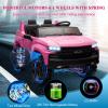 Hetoy 24V 2-Seater Truck Licensed Chevrolet Silverado Ride On Car Toy w/Parent Remote Control,4xSpring Suspension, 3 Speeds, Wireless Music, MP3 Player, Electric Vehicle Car for Kids, Pink view 4