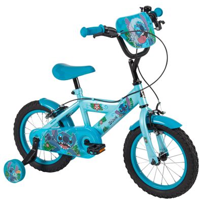 Huffy Disney Stitch 14" Kids Bike, aged 4-6 years, Dual Calliper Brakes, Removable Stabilisers, Adjustable Seat, Blue