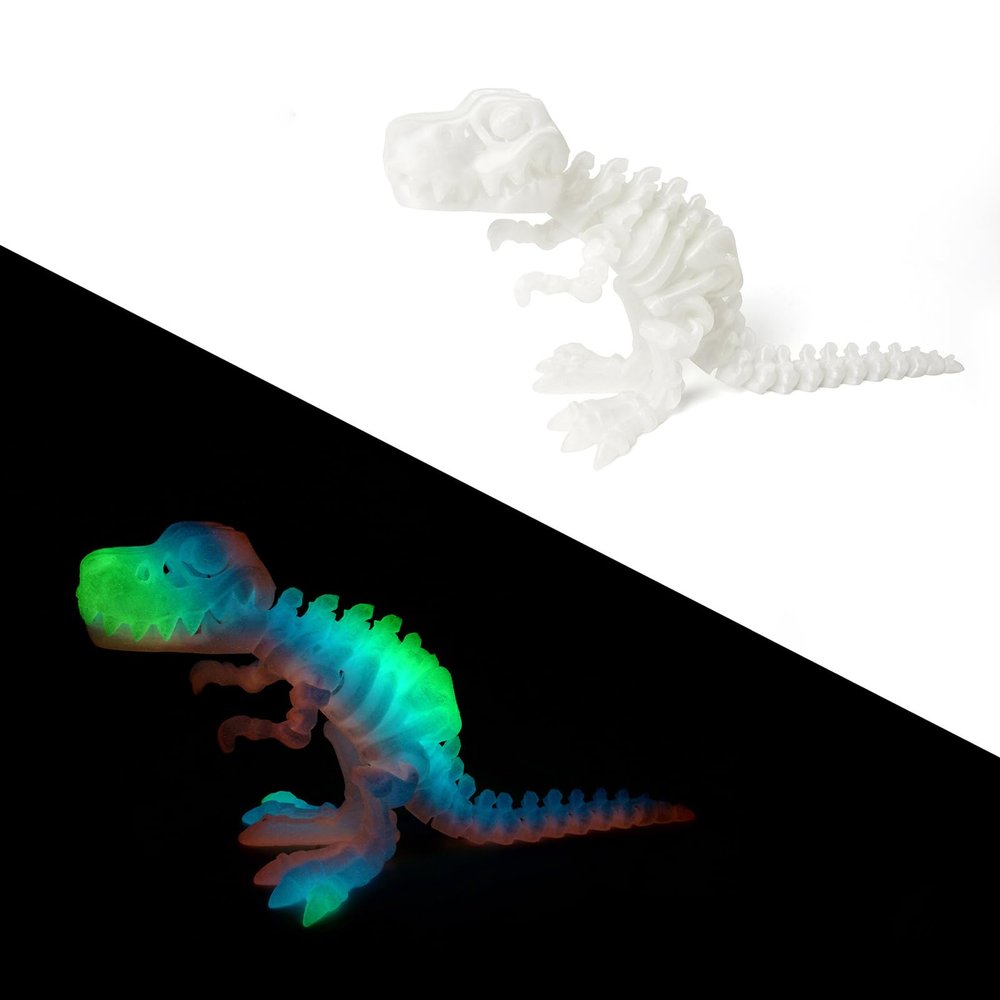 3D Printed Dinosaur 3-d Printed Stuff Tyrannosaurus Rex Skeleton Articulated for Home Office Executive Desk Decoration Surprise Fantasy Gifts-Glow-in-The-Dark Rainbow 01||15cm/5.9in