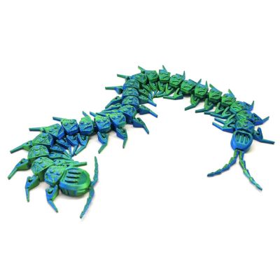 3D Toys 3D Printed Animal Centipede Articulated for Stress Relief Prank Home Office Decompression Decor Executive Desk Toys-Blue Green