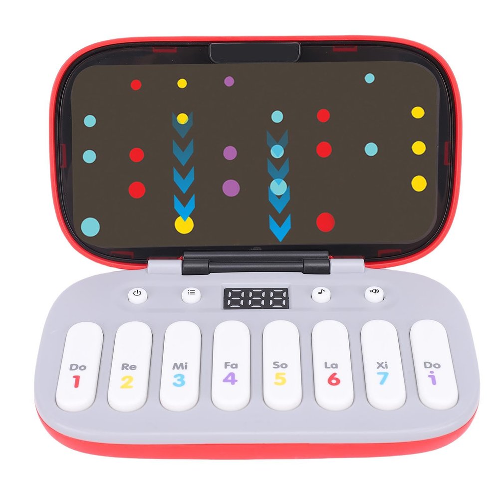 Diydeg Music Rhythm Game Machine, Electronic Reaction Button Game Machine with Music and Light, Travel Handheld Puzzle Games, Fast Press Push Games for 3-16 Year Old Children (Red)