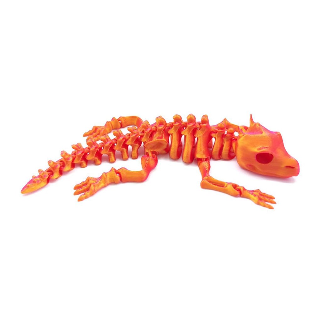 3-d Printed Animals 3-d Printed Stuff Skull Dragon Articulated for Home Office Executive Desk Decoration Surprise Fantasy Gifts-Red Gold