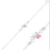 925 Sterling Silver Zircon Stone Pink Enamel Butterfly Kids Bracelet, Adjustable Dainty Charm Jewelry for Girls, Playful and Durable Design - Pink, view 1