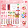 24Pack Giant Lollipop Birthday Goodie Bags Stationery Set Return Gifts for Birthday Party with Cards Pencils Stickers Erasers Stampers Sharpener Candy-Free School Boys Girls Party Favors Easter Gifts view 2