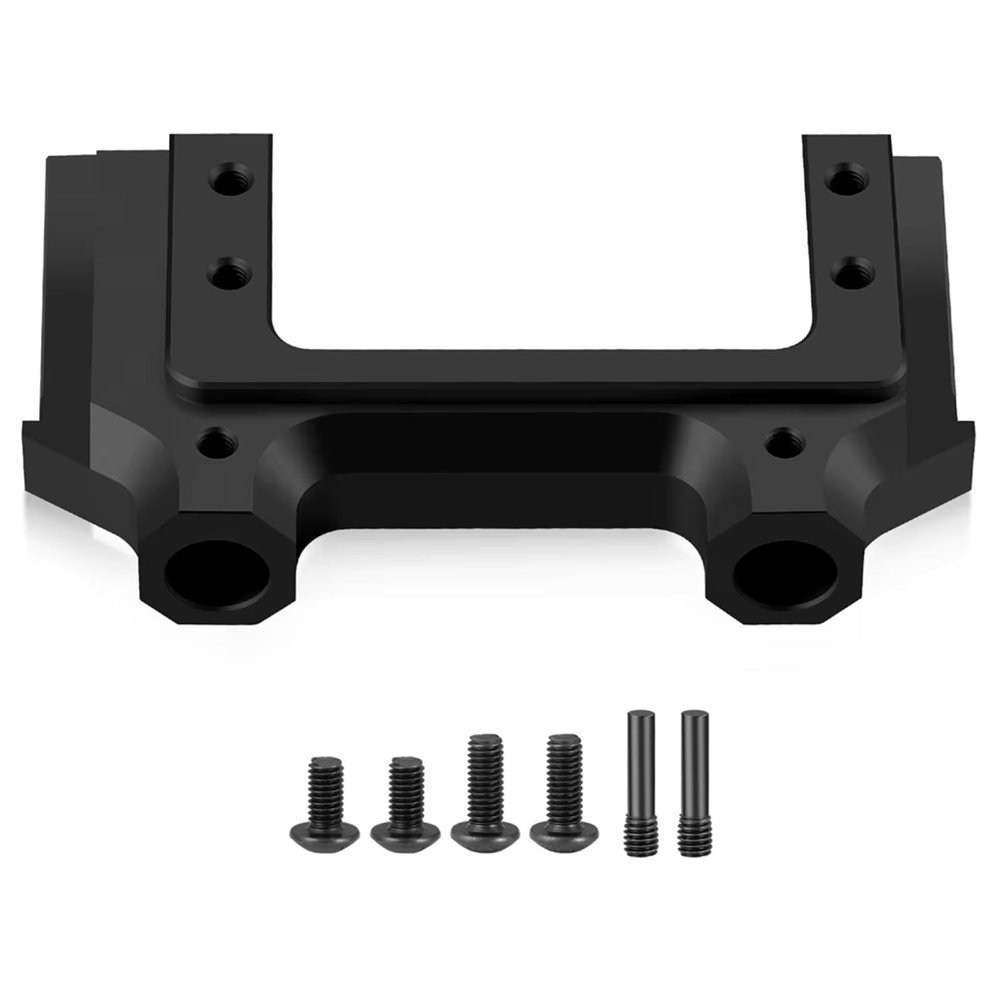 RC Car Upgrade Part For Axial 90047 For Wrangler For SCX10 II 90046 1/10 Metal Front Rail Bumper Mounts Servo Stand RC Crawler Car Upgrade Repair Parts(Black)