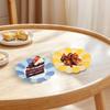 150pcs Flower-shaped Disposable Paper Plates for Party Tableware Decorative Dessert Plates in Red Yellow Blue for Birthday and Outdoor Events view 4