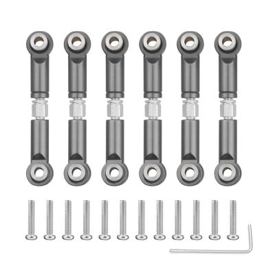 6PCS Metal Linkage Pull Rod Front/Rear Servo Link Tie Rod for Wltoys A949 A959 A969 A979 K929 1/18 RC Car Spare Parts confident(Titanium)