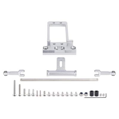 BTA Servo Mount with Full Hydraulic Steering Cylinder Compatible with 1/10 RC Crawler Vanquish Wraith Axle RR10 SMT10 Roll Cage DIY(Silver)