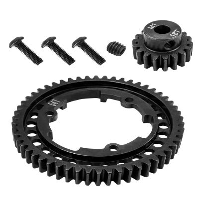 Hardened Steel 54T Spur Gear 1 Mod and 18T Motor Pinion Compatible with Traxxas 1/5 X-Maxx 1/7 XO-1 1/10 Maxx 1/10 E-REVO 2.0 VXL, Replace 6449