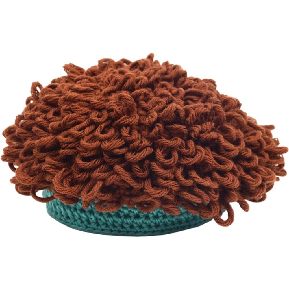 Vobumix Kids Curly Hair Wig Hat Soft Cotton Blend Stretchy Cap with Curly Wig Winter Hat for Holiday Celebrations