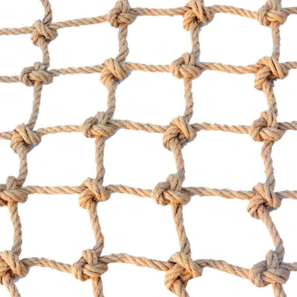 Climbing Net Natrual Jute Climbing Rope for Kids Balcony Indoor Safety Net Stair Ramp Protection Netting Sturdy Separation Netting Retro Garden Decoration