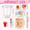 Funrous 242 Pcs Valentines Day Stationery Set 24 Pack Valentine Gifts Include Plastic Cups Pencils Stampers Notebooks Ballpoint Pens for Valentine Day School Classroom Party Favors(Valentines) view 2