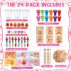 Funrous 242 Pcs Valentines Day Stationery Set 24 Pack Valentine Gifts Include Plastic Cups Pencils Stampers Notebooks Ballpoint Pens for Valentine Day School Classroom Party Favors(Valentines) view 3