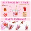 Funrous 242 Pcs Valentines Day Stationery Set 24 Pack Valentine Gifts Include Plastic Cups Pencils Stampers Notebooks Ballpoint Pens for Valentine Day School Classroom Party Favors(Valentines) view 4