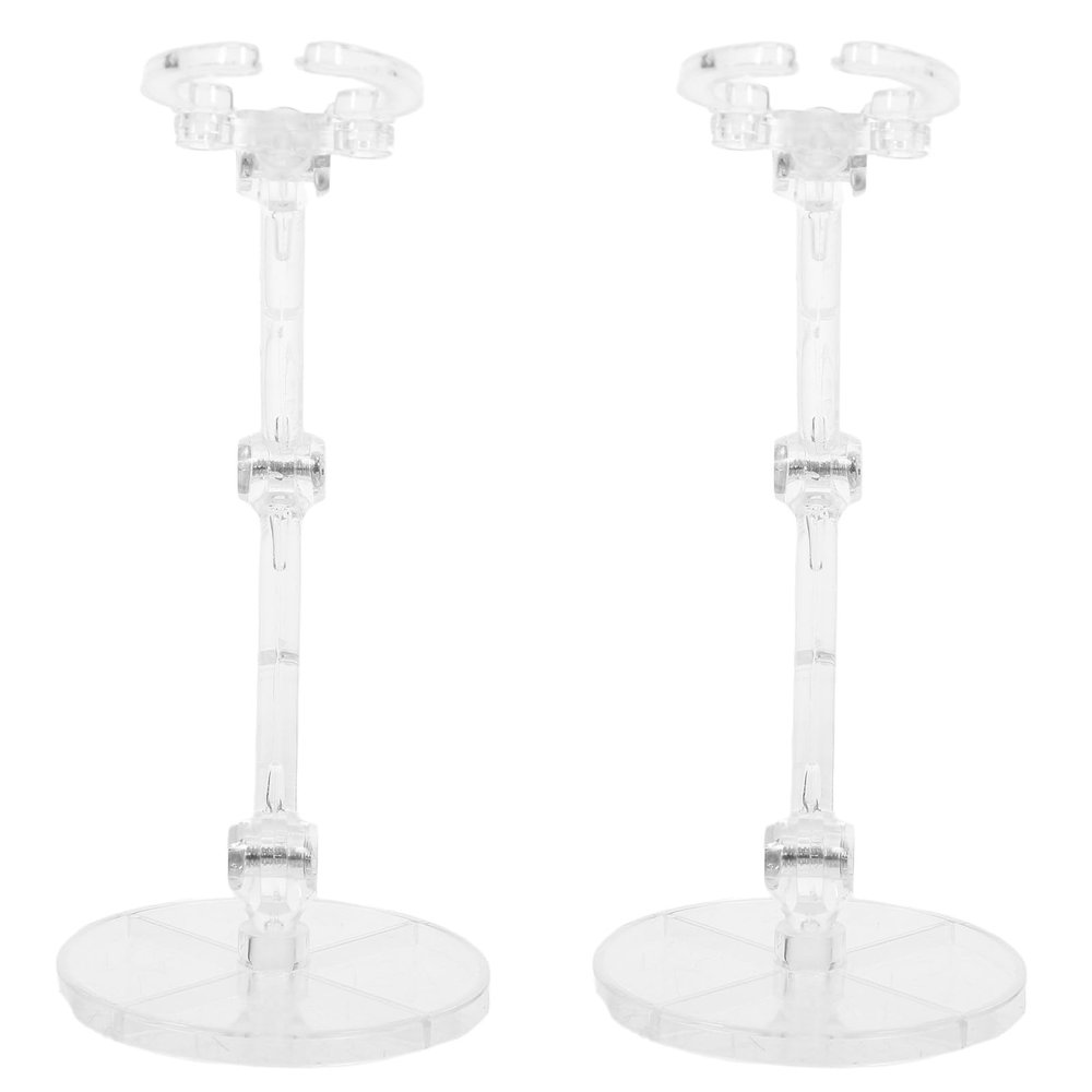 2pcs Transparent Action Figure Support Stands for Models Heavy Duty Display Base for Collectors Sturdy Clear Doll Holders with Flexible Posing for Tabletop Display