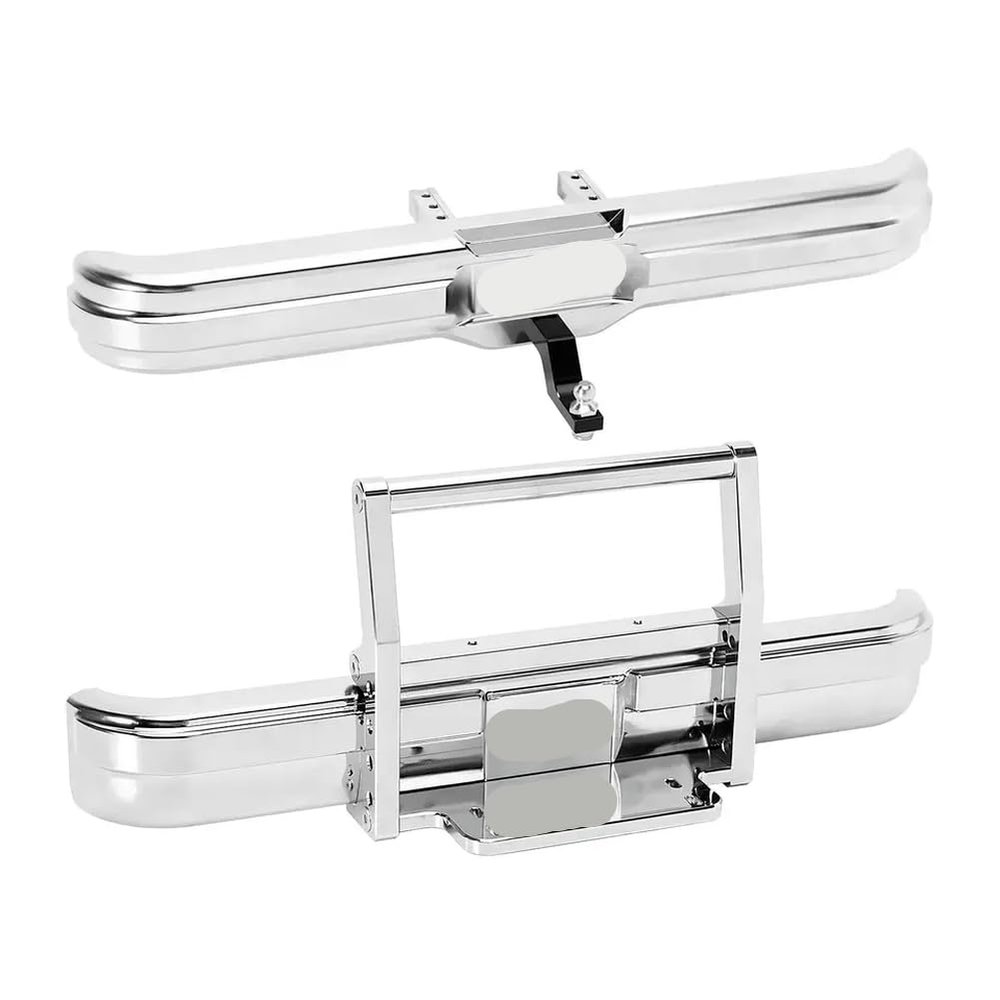 Aluminum Front Rear Bumper 1 10 Scale Chrome Compatible with Automotive Motorcycle Parts FMS FCX10 K5(Both)