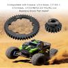 46T 1 Mod Hardened Steel Spur Gear 18T Motor Pinion Gear Compatible with 1/5 X-Maxx 1/7 XO-1 1/10 Maxx 1/10E-Revo 2.0 VXL, Replace 6447 view 2