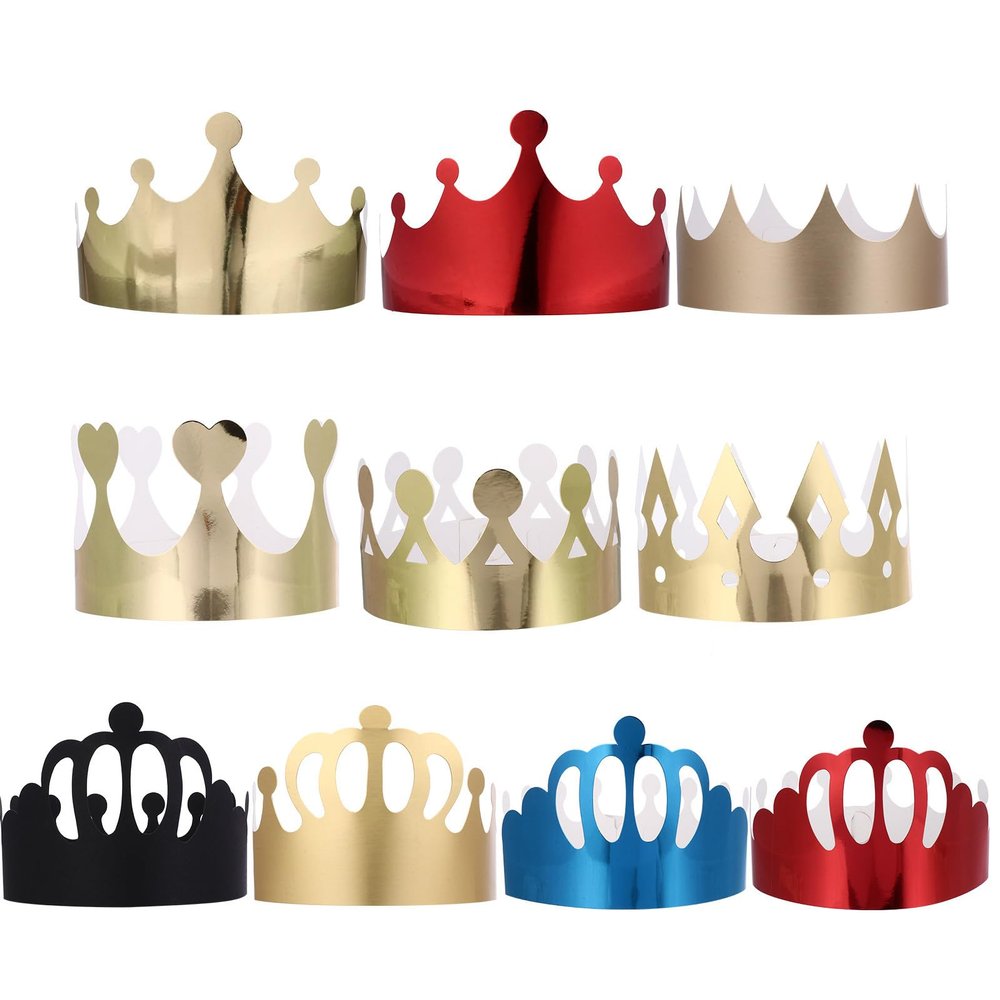 BESPORTBLE 30Pcs Adult Birthday Party Hats Crowns Mixed Colors Material Photo Props for Boy Girl Celebration Supplies