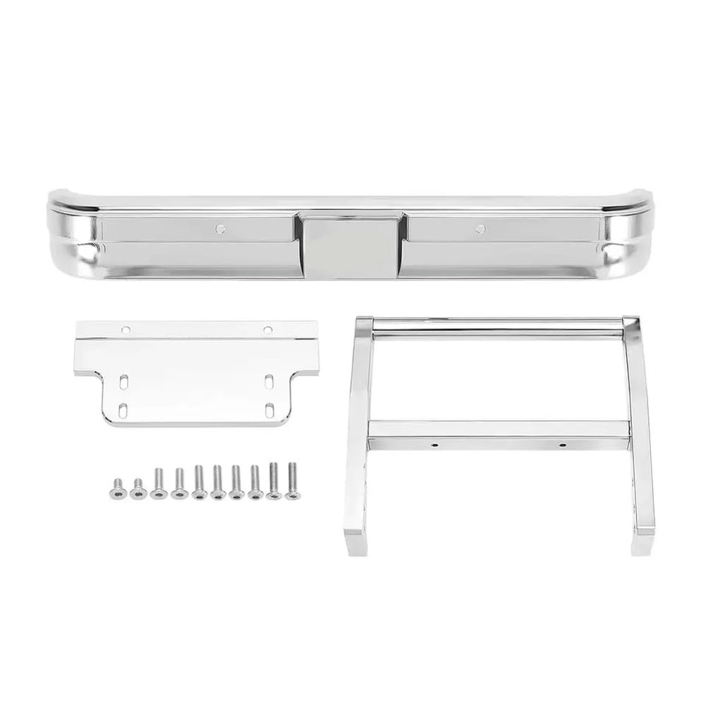 Aluminum Front Rear Bumper 1 10 Scale Chrome Compatible with Automotive Motorcycle Parts FMS FCX10 K5(Front)