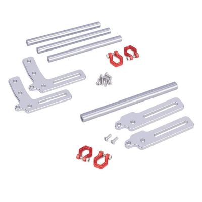 Aluminum Front Rear Bumper Bull Bars 1 10 Scale Compatible With Automotive Motorcycle Parts FJ40 Power Wagon(Silver with Tow hook)