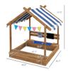 Wooden Kids Sandbox with Weather-Resistant Canopy and Play Set for Outdoor Fun, Brown view 3