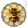 10-Inch Metal Wind Spinner 3D Honeybee on Yellow Flower Wind Spinner, Unique Metal Hanging Kinetic Wind Sculpture Ornament Gifts for Women Yard Art Garden Patio Lawn Indoor Outdoor Decor view 1