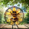 10-Inch Metal Wind Spinner 3D Honeybee on Yellow Flower Wind Spinner, Unique Metal Hanging Kinetic Wind Sculpture Ornament Gifts for Women Yard Art Garden Patio Lawn Indoor Outdoor Decor view 2
