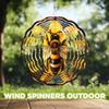 10-Inch Metal Wind Spinner 3D Honeybee on Yellow Flower Wind Spinner, Unique Metal Hanging Kinetic Wind Sculpture Ornament Gifts for Women Yard Art Garden Patio Lawn Indoor Outdoor Decor view 4