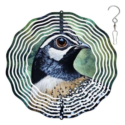 10-Inch Metal Wind Spinner 3D California Quail Wind Spinner, Unique Metal Hanging Kinetic Wind Sculpture Ornament Gifts for Women Yard Art Garden Patio Lawn Indoor Outdoor Decor