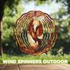 10-Inch Metal Wind Spinner Phoenix in Flames 3D Bird Wind Spinner, Unique Metal Hanging Kinetic Wind Sculpture Ornament Gifts for Women Yard Art Garden Patio Lawn Indoor Outdoor Decor view 4