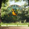 10-Inch Metal Wind Spinner Black-Throated Green Warbler 3D Bird Wind Spinner, Unique Metal Hanging Kinetic Wind Sculpture Ornament Gifts for Women Yard Art Garden Patio Lawn Indoor Outdoor Decor view 4