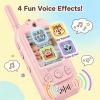 SKYROKU 2nd-Gen Video Walkie Talkies for Kids, 2000ft Long Range Rechargeable Walky Talkies, AI Virtual Costumes & Voice Changer, Outdoor Camping Toys Gift for Boys Girls Ages 3-12 (Pink 2 Pack) view 3