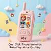 SKYROKU 2nd-Gen Video Walkie Talkies for Kids, 2000ft Long Range Rechargeable Walky Talkies, AI Virtual Costumes & Voice Changer, Outdoor Camping Toys Gift for Boys Girls Ages 3-12 (Pink 2 Pack) view 4